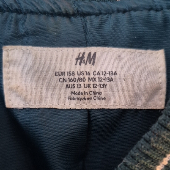 Green and Cream Varsity Letterman Jacket with AM Patch - Picture 2 of 8